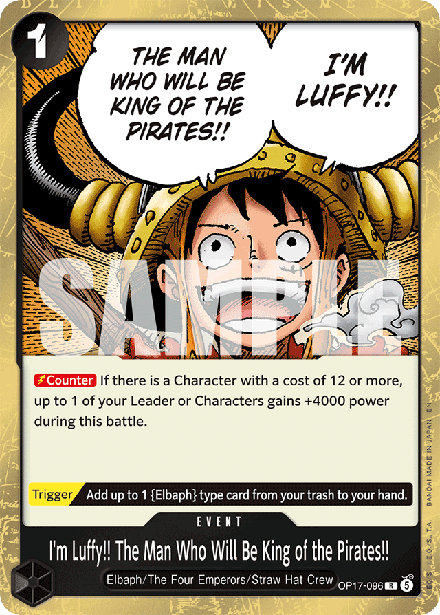 I'm Luffy!! The Man Who Will Be King of the Pirates!! OP17-096